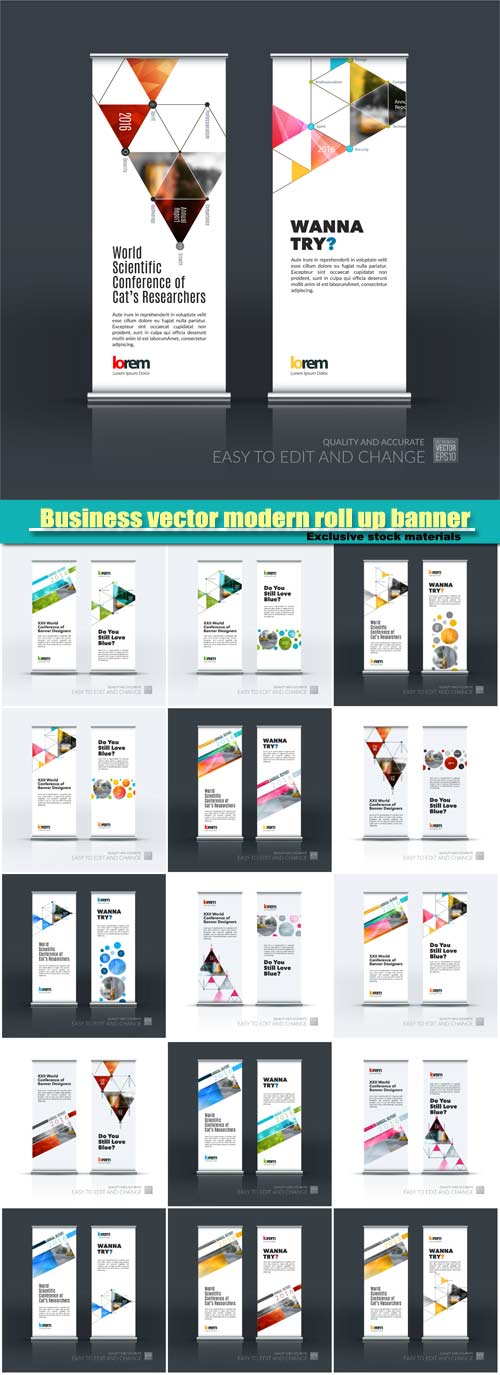 Векторный клипарт Business vector modern roll up banner design template