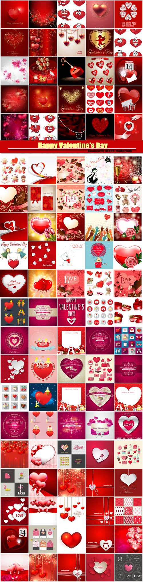 Big collection of vector festive Valentine's Day