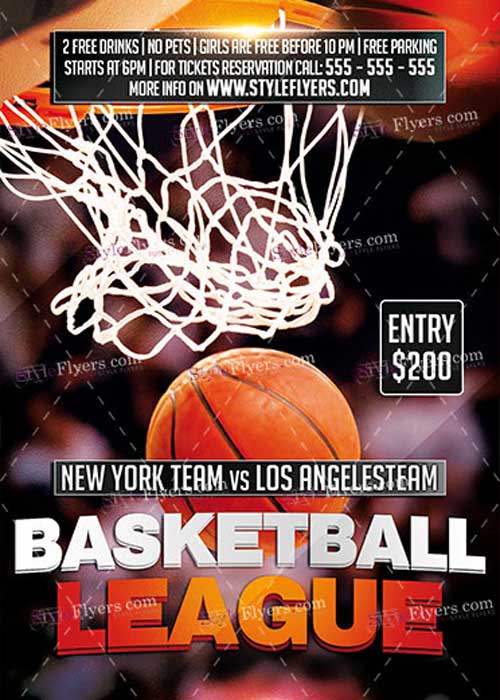 Basketball League PSD V2 Flyer Template