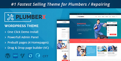 ThemeForest - Plumber v2.44 - Construction and Repairing WordPress Theme - 14036883