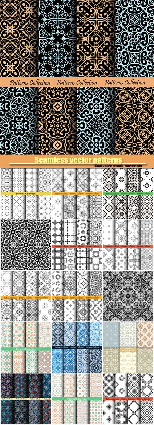 Seamless vector patterns, ornament decoration