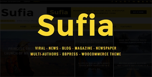 ThemeForest - Sufia v1.0.0 - News Blog Magazine Newspaper Multipurpose WordPress Theme - 17190304