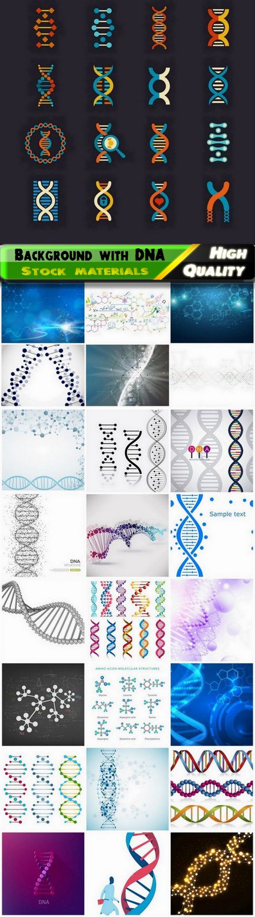 Scientific medical background with DNA 25 Eps