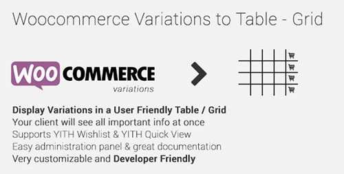 CodeCanyon - Woocommerce Variations to Table - Grid v1.3.4 - 10494620
