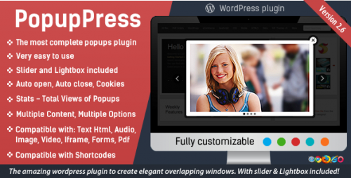 Nulled PopupPress v2.6.4 - Popups with Slider & Lightbox for WordPress product image