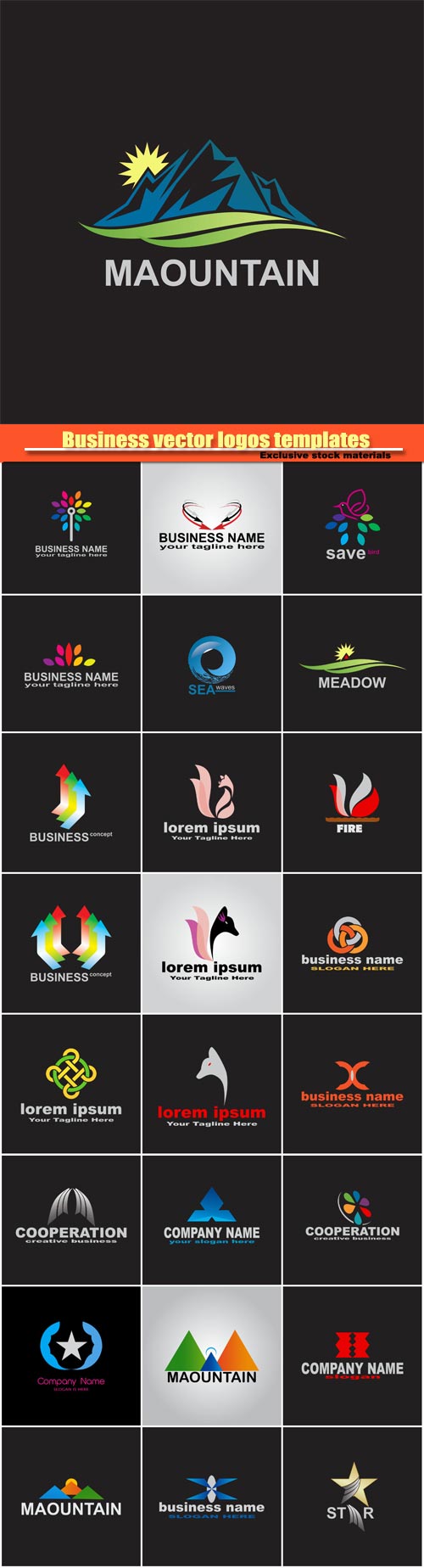 Business vector logos templates, creative figure icon