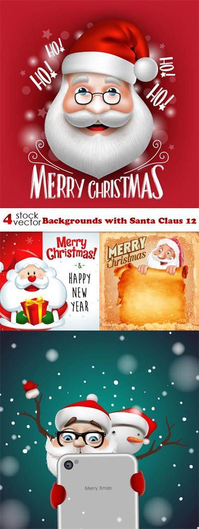 Vectors - Backgrounds with Santa Claus 12
