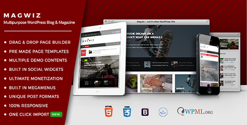 ThemeForest - MagWiz v1.0.0 - Multipurpose WordPress Magazine & Blogging theme - 19135631