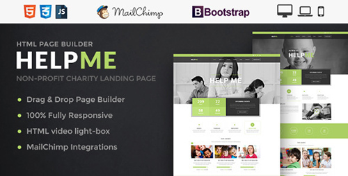ThemeForest - HelpMe v1.0 - Nonprofit Landing Page Template With Page Builder - 12761789
