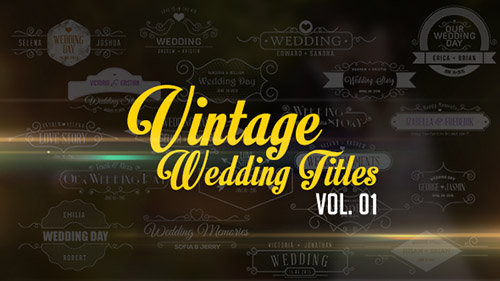 Vintage Wedding Titles vol. 01 - Project for After Effects (Videohive)
