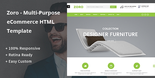 ThemeForest - Zoro v1.0 - Multi-Purpose eCommerce HTML Template - 17742615