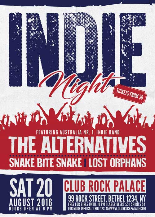 Indie Rock Alternative Party V8 Flyer Template