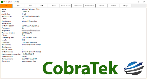 CobraTek PC Info 3.3.4.310 (x86/x64) + Portable