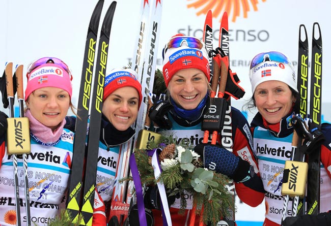 Норвежские лыжницы выиграли эстафету на ЧМ в Лахти; украинки не финишировали