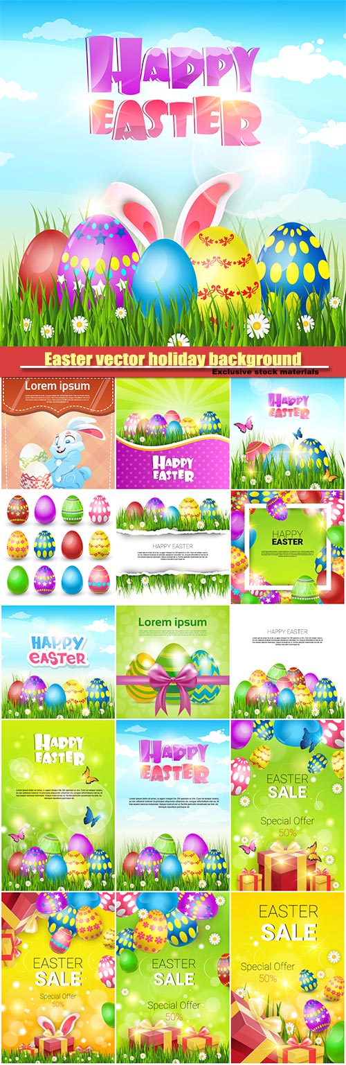 Easter vector holiday background illustration