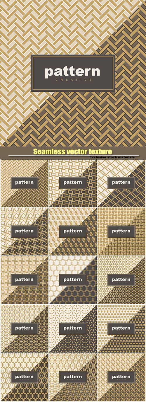 Seamless vector texture with golden patterns