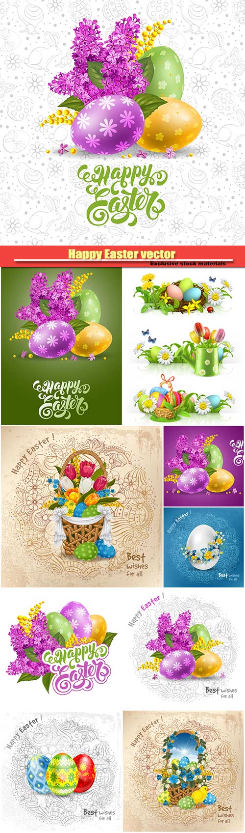 Happy Easter holiday vector backgrounds