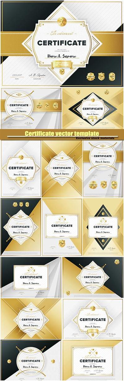 Certificate vector template, diploma design