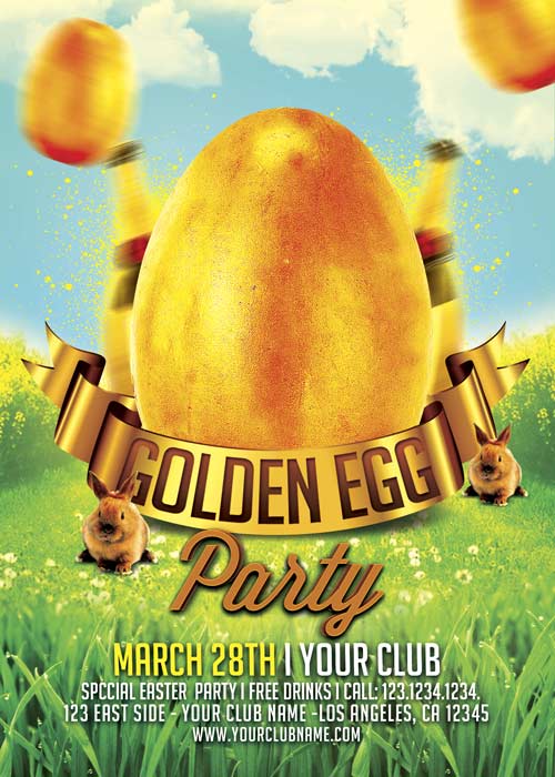 Golden Egg Easter Party V11 Flyer Template