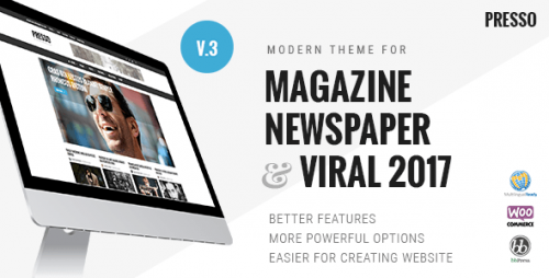 [NULLED] PRESSO v3.1.0 - Modern Magazine Newspaper Viral Theme product graphic