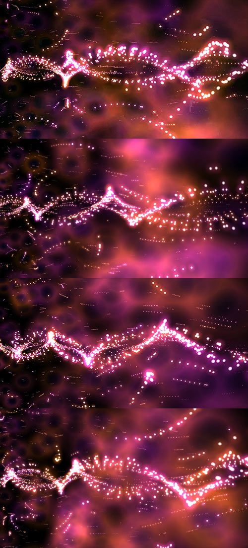 Twirling Purple Wave Particles