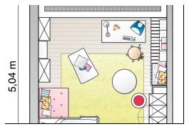План комнаты для девочки с расстановкой мебели