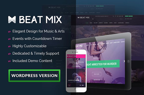 Beatmix v1.1.2 - Music and Band WordPress Theme - CM 1364178