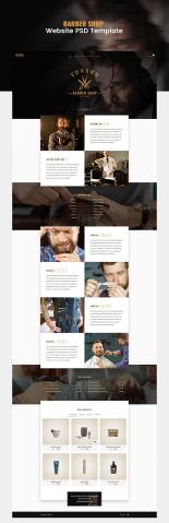 PSD Web Template - Barber Shop - One Page Theme