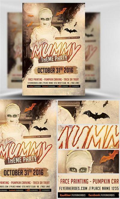 Flyer Template - Mummy Themed Halloween