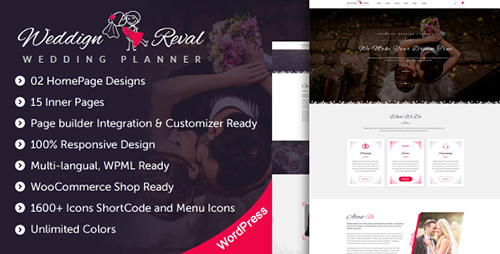 ThemeForest - Wedding Reval v1.0 - Wedding Planner & Agency WordPress Theme - 18575877