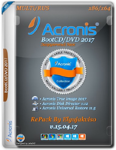 Acronis BootCD/DVD 2017 RePack By Elgujakviso v.15.04.17 (MULTi/RUS)
