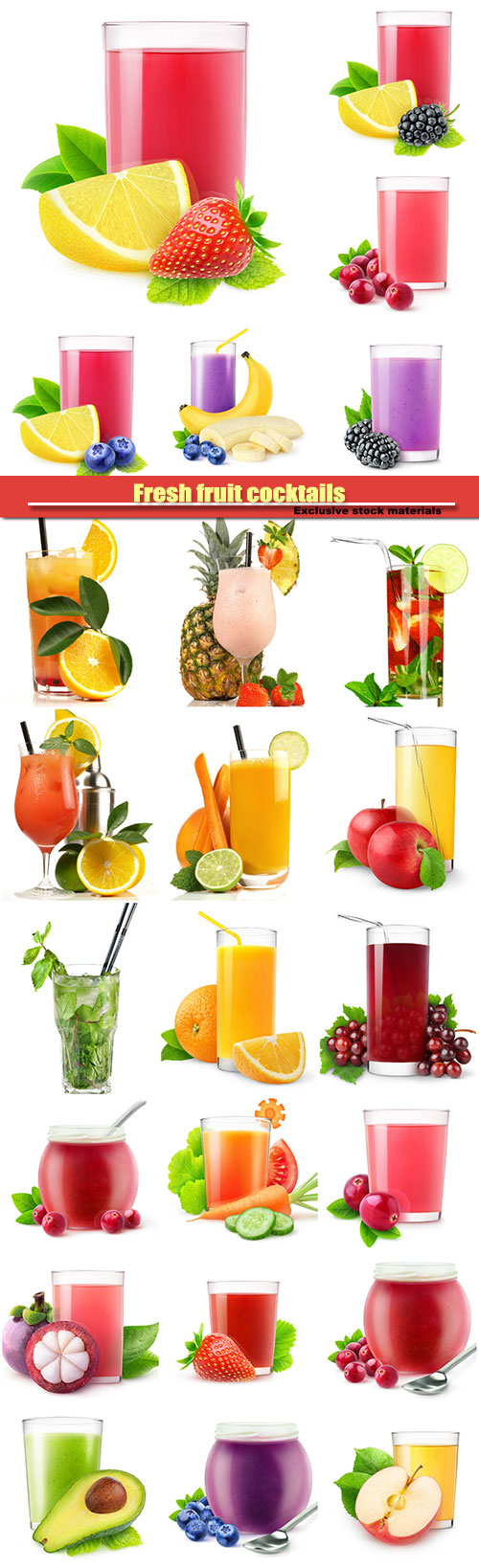 Fresh fruit cocktails