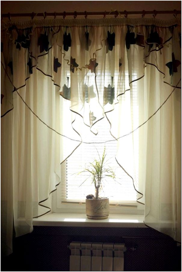 Фото — 44 Короткие шторы из органзы