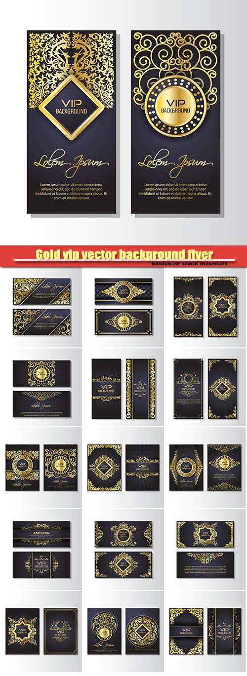 Vector vip gold invitation background flyer