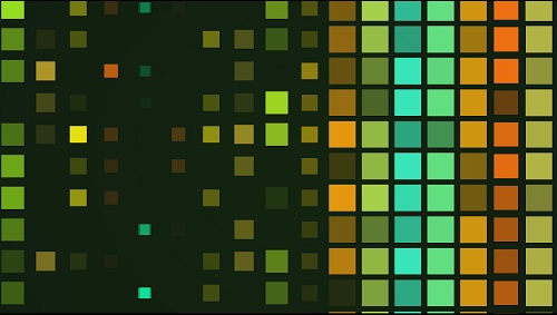 Colored squares flashed
