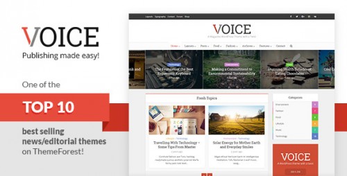 NULLED Voice v2.4 - Clean News/Magazine WordPress Theme product cover