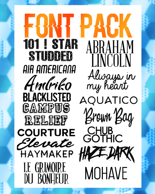 20 Fonts Pack Collection