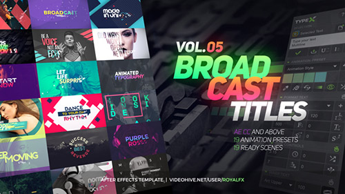 TypeX - Text Animation Tool | VOL.05: Broadcast Titles Pack - Project for After Effects & Script (Videohive)