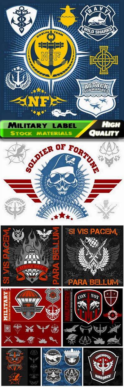 Military label and special force emblem 9 Eps