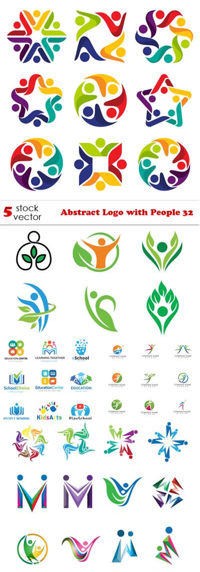 Vectors - Abstract Logo with People 32