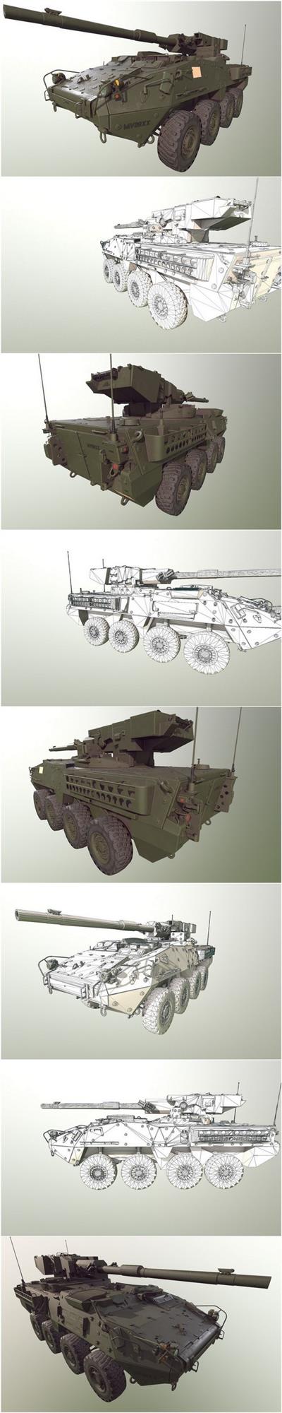 Stryker 1128 MGS LP 3D Model