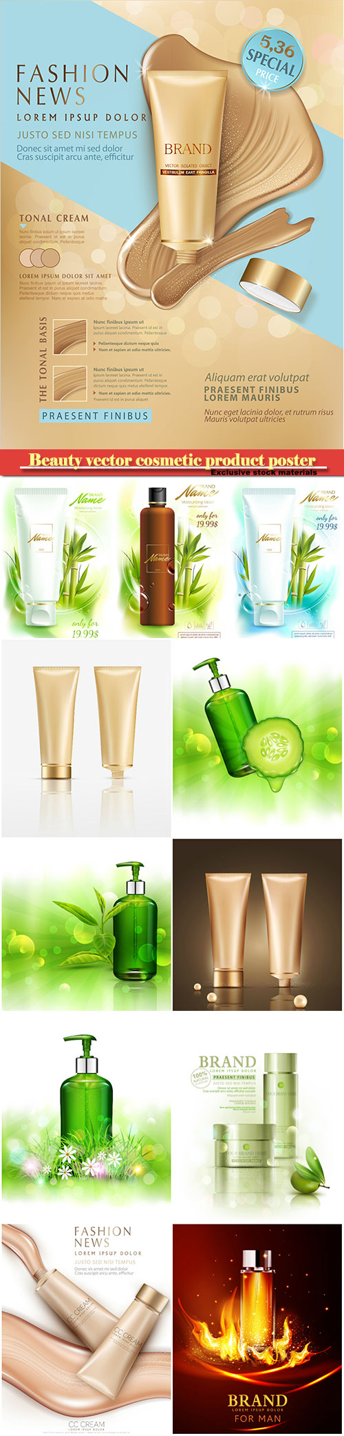 Beauty vector cosmetic product poster # 18
