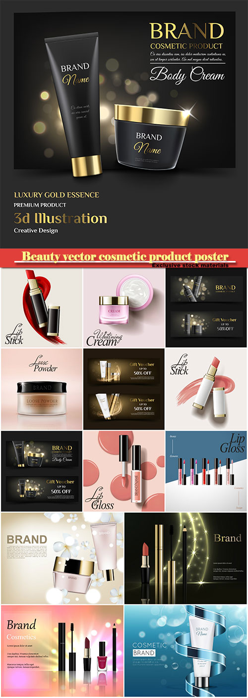 Beauty vector cosmetic product poster # 20