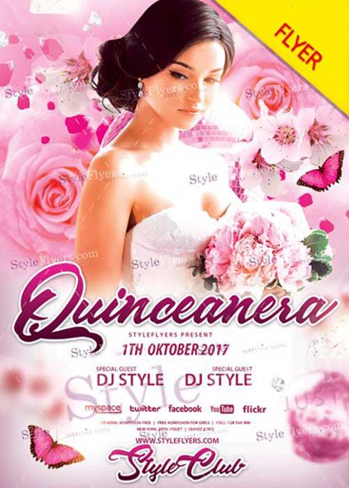 Quinceanera V24 PSD Flyer Template