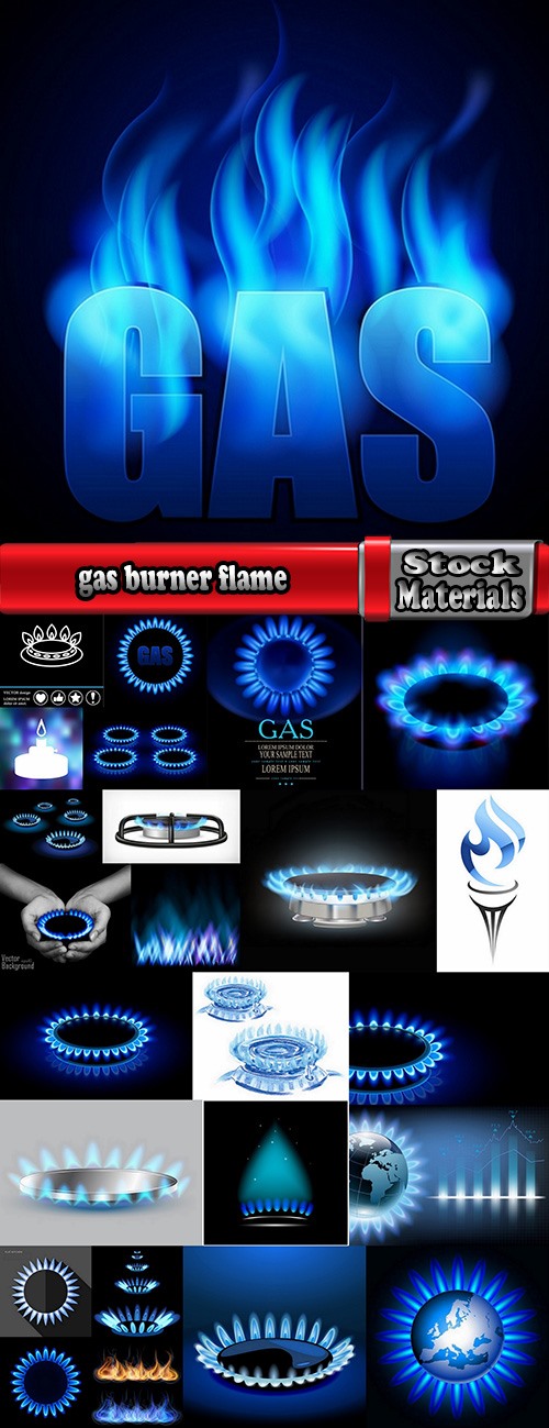 gas burner flame fire vector image 25 EPS