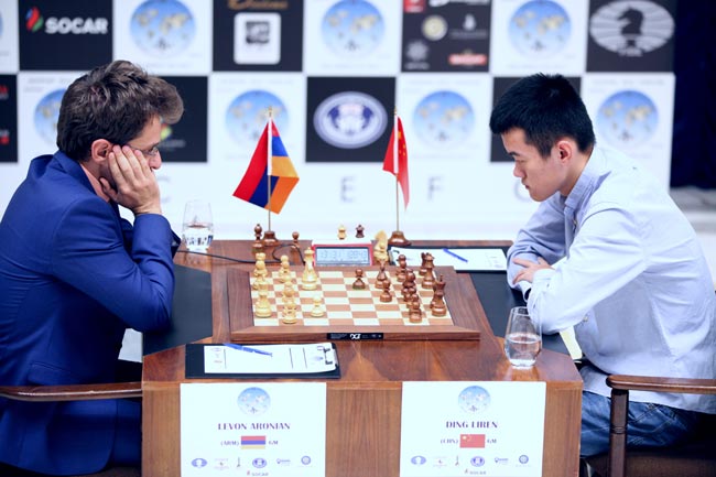 Аронян и Дин Лижэнь сыграли вничью в третьей партии финала Кубка мира по шахматам