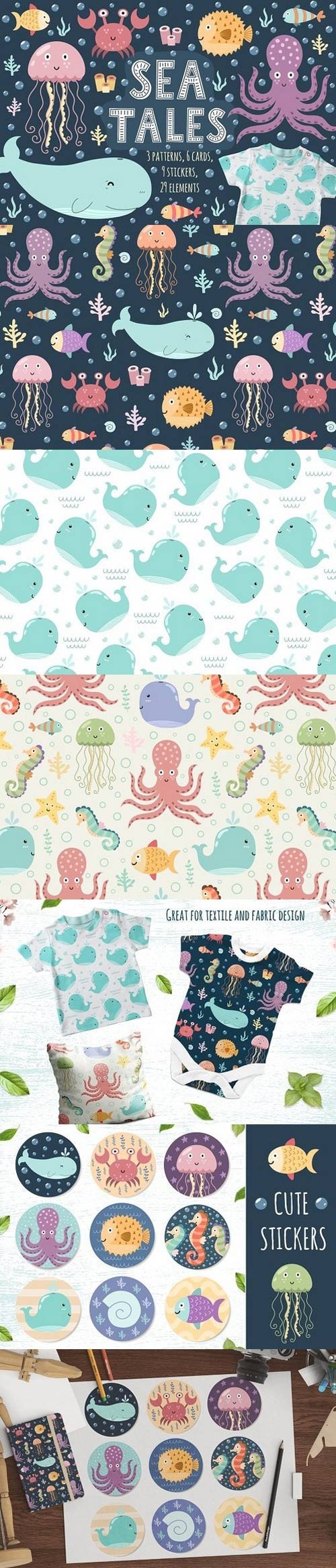 Sea Tales: patterns, stickers, cards 1702638