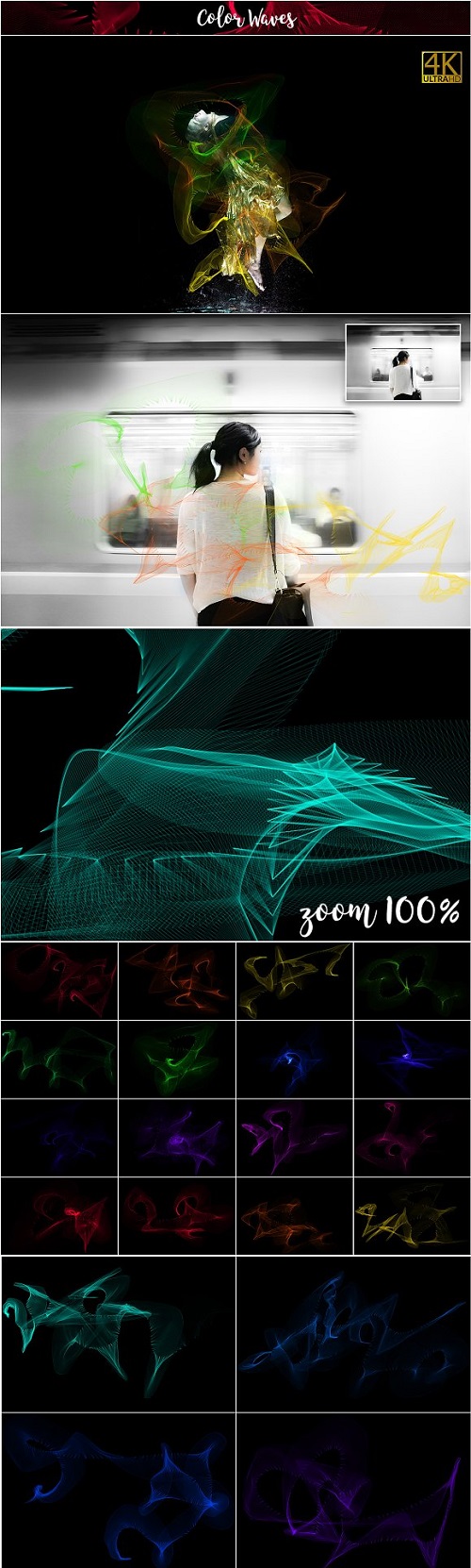 4K Color Waves Overlays - 1812023