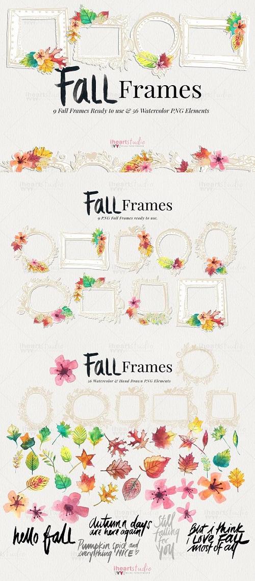 Fall Frames Watercolors - 1863873