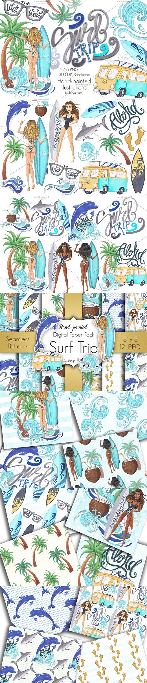 Surf Trip Hand painted Collection 1472698